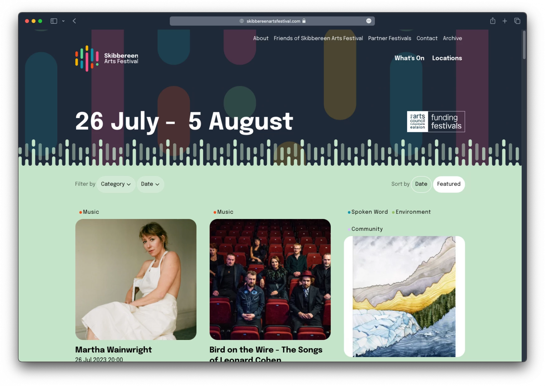 Homepage of Skibbereen Arts Festival